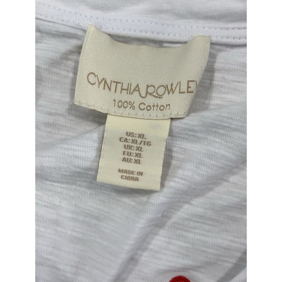 Cynthia Rowley Women's White Shirt With Ice Cream Pattern Embroidered Size XL - Picture 5 of 8